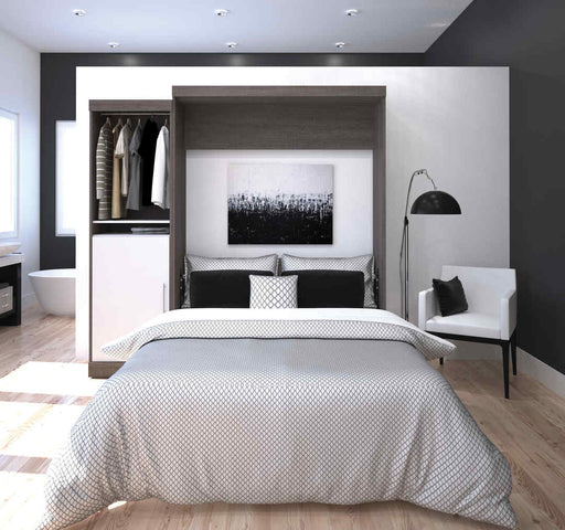 Modubox Murphy Wall Bed Nebula 90" Set including a Queen Wall Murphy Bed and One Storage Unit - Available in 3 Colours