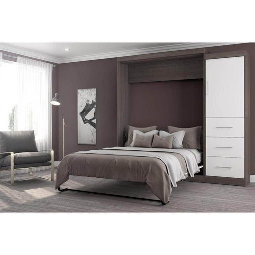 Modubox Murphy Wall Bed Nebula 90" Set including a Queen Wall Murphy Bed and One Storage Unit with Drawers - Available in 3 Colours
