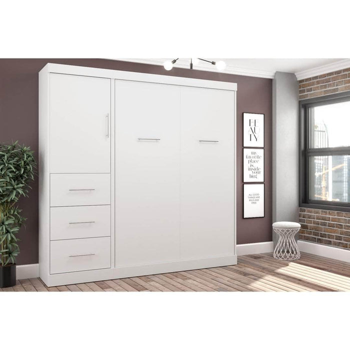 Modubox Murphy Wall Bed Nebula Full Murphy Wall Bed and Storage Unit with Drawers (84W) - Available in 3 Colours