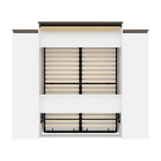 Modubox Murphy Wall Bed Orion 104"W Queen Murphy Wall Bed with 2 Narrow Shelving Units and Drawers - Available in 2 Colours