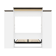 Modubox Murphy Wall Bed Orion 104"W Queen Murphy Wall Bed with 2 Narrow Shelving Units and Drawers - Available in 2 Colours