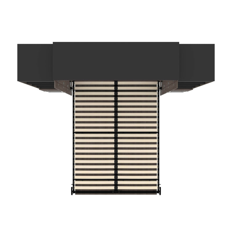 Modubox Murphy Wall Bed Orion 104"W Queen Murphy Wall Bed with 2 Narrow Shelving Units and Drawers - Available in 2 Colours