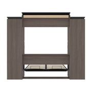 Modubox Murphy Wall Bed Orion 104"W Queen Murphy Wall Bed with 2 Narrow Shelving Units and Drawers - Available in 2 Colours