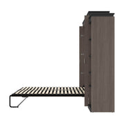 Modubox Murphy Wall Bed Orion 104"W Queen Murphy Wall Bed with 2 Narrow Shelving Units - Available in 2 Colours