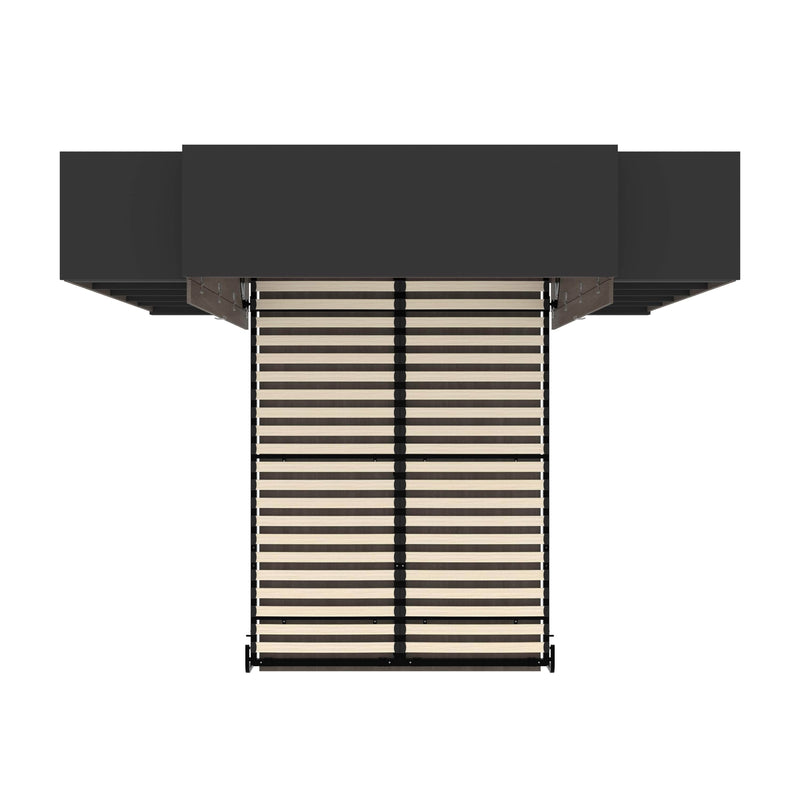 Modubox Murphy Wall Bed Orion 104"W Queen Murphy Wall Bed with 2 Narrow Shelving Units - Available in 2 Colours