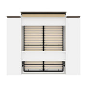Modubox Murphy Wall Bed Orion 104"W Queen Murphy Wall Bed with 2 Narrow Shelving Units - Available in 2 Colours
