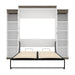 Modubox Murphy Wall Bed Orion 104"W Queen Murphy Wall Bed with 2 Narrow Shelving Units - Available in 2 Colours