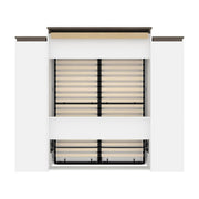 Modubox Murphy Wall Bed Orion 104"W Queen Murphy Wall Bed with 2 Storage Cabinets and Pull-Out Shelves - Available in 2 Colours