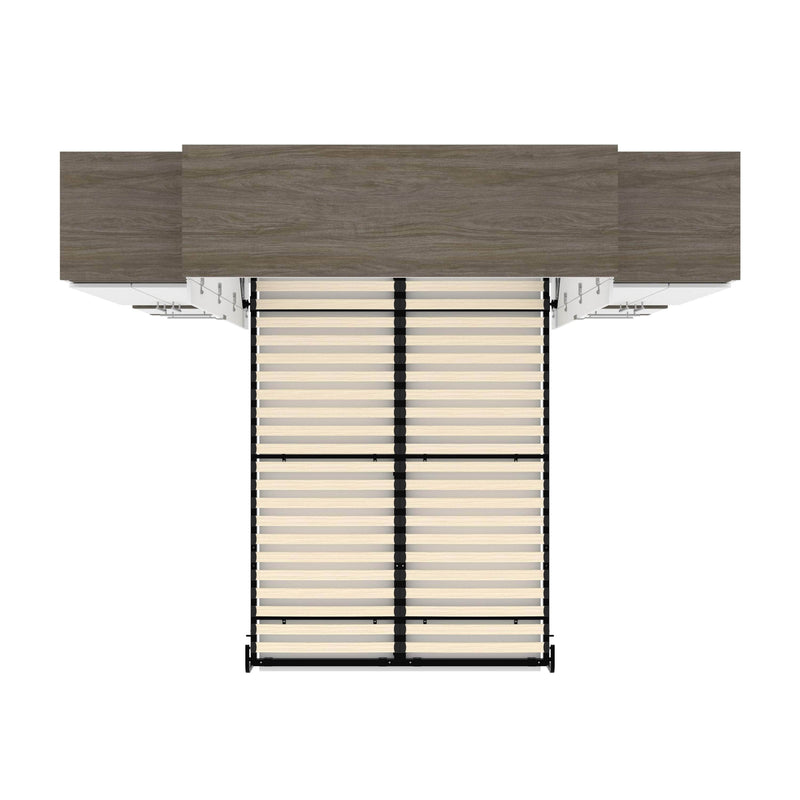Modubox Murphy Wall Bed Orion 104"W Queen Murphy Wall Bed with 2 Storage Cabinets and Pull-Out Shelves - Available in 2 Colours
