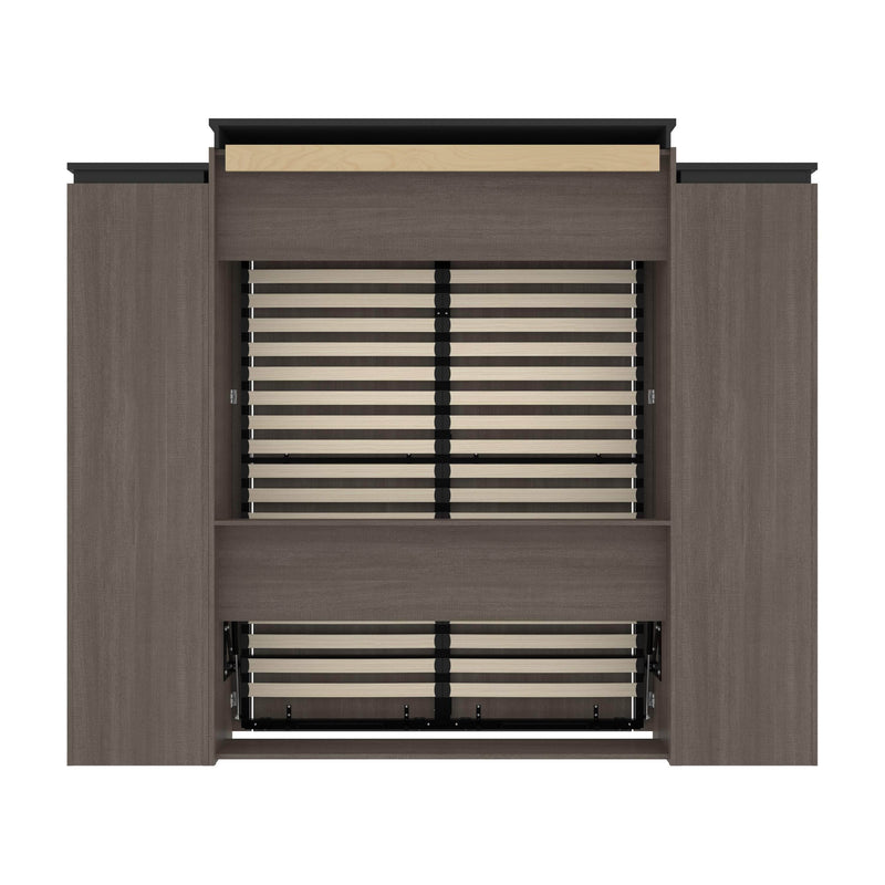 Modubox Murphy Wall Bed Orion 104"W Queen Murphy Wall Bed with 2 Storage Cabinets and Pull-Out Shelves - Available in 2 Colours