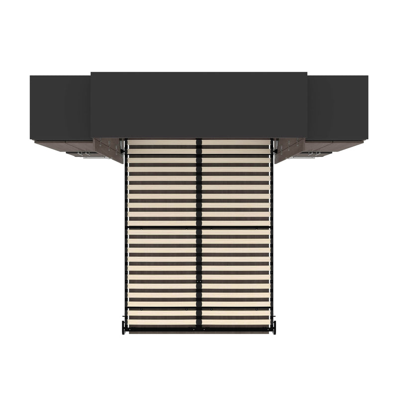 Modubox Murphy Wall Bed Orion 104"W Queen Murphy Wall Bed with 2 Storage Cabinets and Pull-Out Shelves - Available in 2 Colours