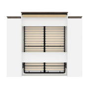 Modubox Murphy Wall Bed Orion 104"W Queen Murphy Wall Bed with Narrow Storage Solutions and Drawers - Available in 2 Colours