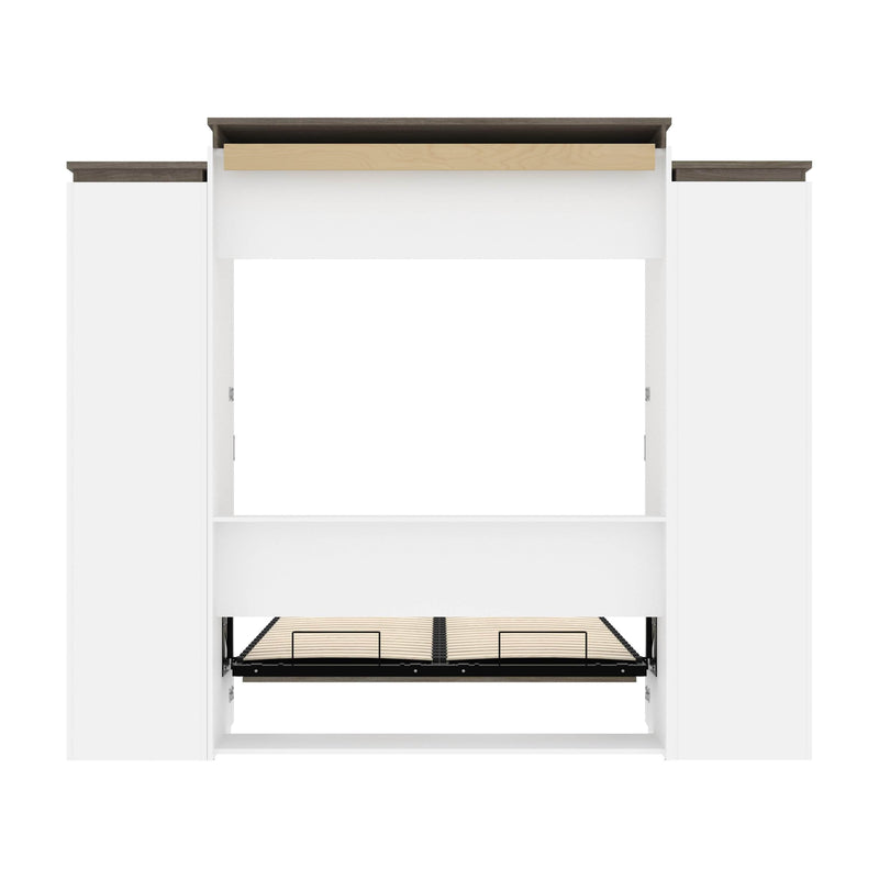 Modubox Murphy Wall Bed Orion 104"W Queen Murphy Wall Bed with Narrow Storage Solutions and Drawers - Available in 2 Colours