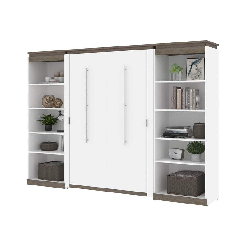 Modubox Murphy Wall Bed Orion 118"W Full Murphy Wall Bed and 2 Shelving Units - Available in 2 Colours