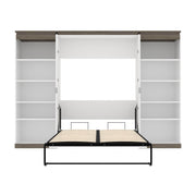 Modubox Murphy Wall Bed Orion 118"W Full Murphy Wall Bed and 2 Shelving Units - Available in 2 Colours
