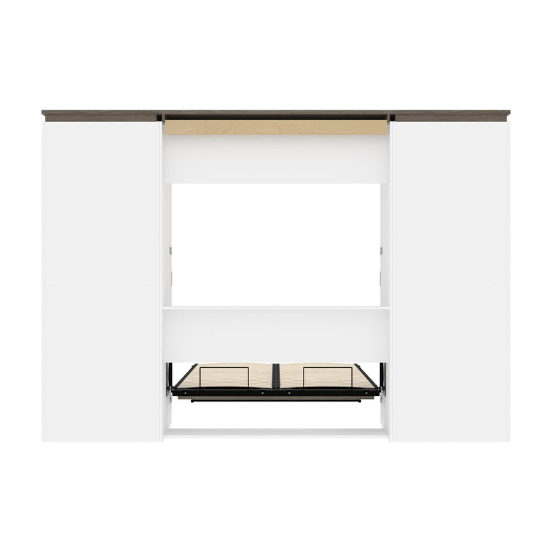 Modubox Murphy Wall Bed Orion 118"W Full Murphy Wall Bed and 2 Shelving Units - Available in 2 Colours