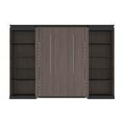 Modubox Murphy Wall Bed Orion 118"W Full Murphy Wall Bed and 2 Shelving Units - Available in 2 Colours