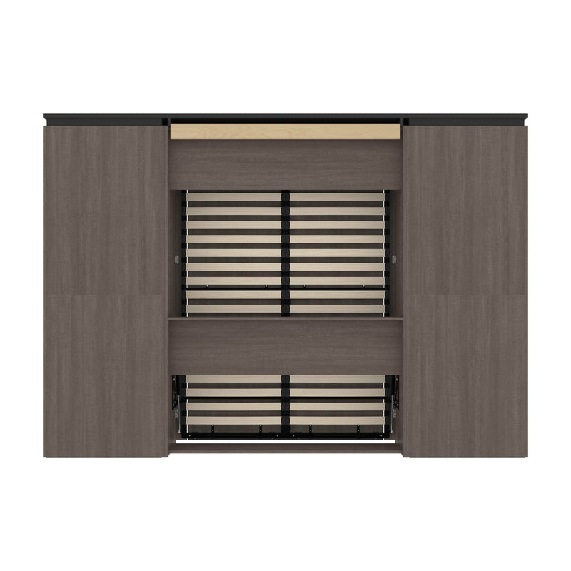 Modubox Murphy Wall Bed Orion 118"W Full Murphy Wall Bed and 2 Shelving Units - Available in 2 Colours
