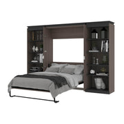 Modubox Murphy Wall Bed Orion 118"W Full Murphy Wall Bed and 2 Shelving Units - Available in 2 Colours