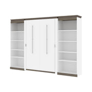 Modubox Murphy Wall Bed Orion 118"W Full Murphy Wall Bed and 2 Shelving Units - Available in 2 Colours