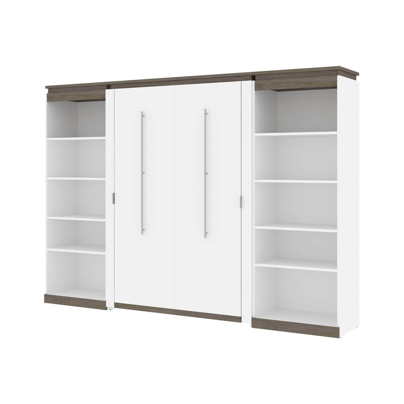 Modubox Murphy Wall Bed Orion 118"W Full Murphy Wall Bed and 2 Shelving Units - Available in 2 Colours