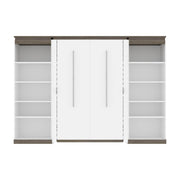 Modubox Murphy Wall Bed Orion 118"W Full Murphy Wall Bed and 2 Shelving Units - Available in 2 Colours