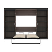 Modubox Murphy Wall Bed Orion 118"W Full Murphy Wall Bed and 2 Shelving Units - Available in 2 Colours