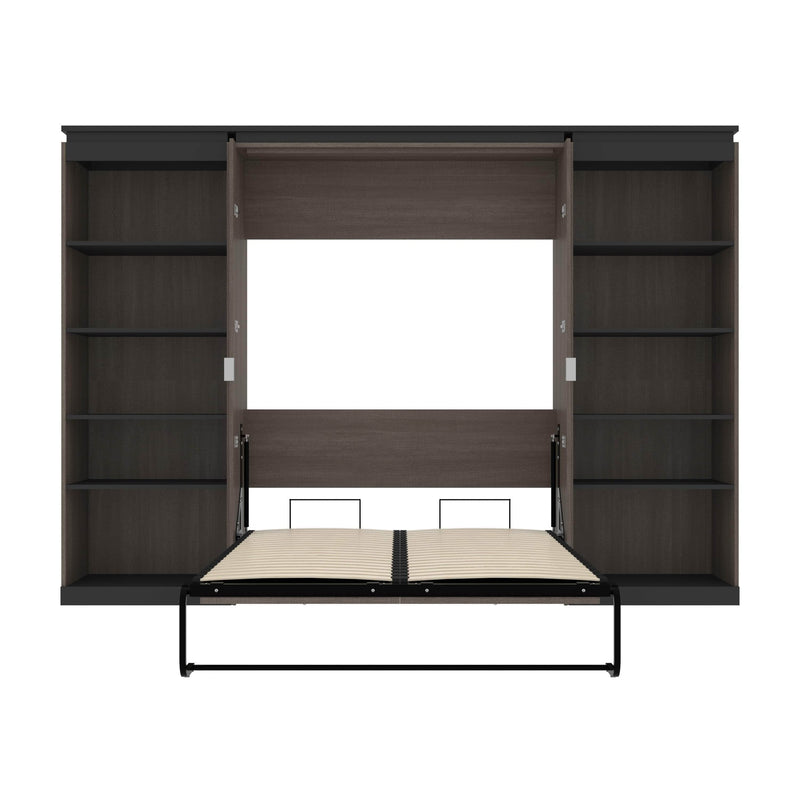 Modubox Murphy Wall Bed Orion 118"W Full Murphy Wall Bed and 2 Shelving Units - Available in 2 Colours