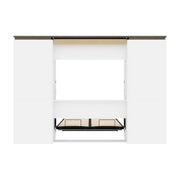 Modubox Murphy Wall Bed Orion 118"W Full Murphy Wall Bed with 2 Storage Cabinets and Pull-Out Shelves - Available in 2 Colours