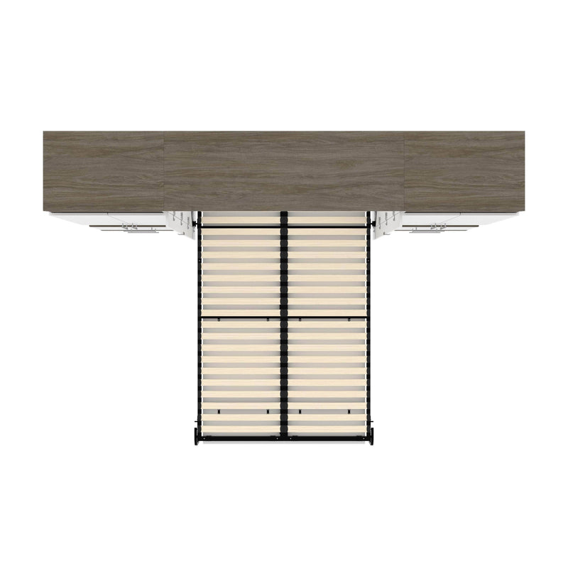 Modubox Murphy Wall Bed Orion 118"W Full Murphy Wall Bed with 2 Storage Cabinets and Pull-Out Shelves - Available in 2 Colours