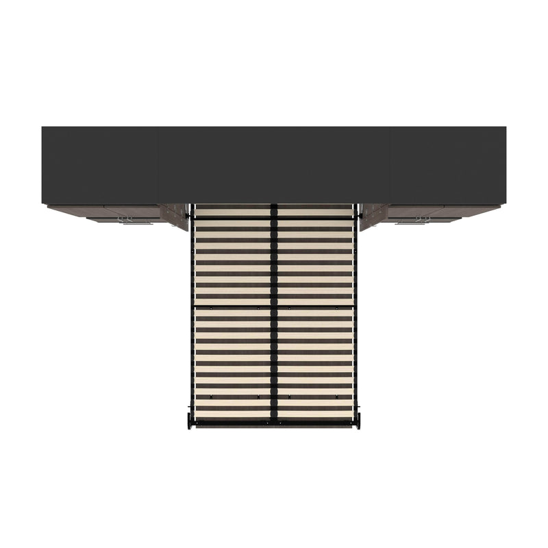 Modubox Murphy Wall Bed Orion 118"W Full Murphy Wall Bed with 2 Storage Cabinets and Pull-Out Shelves - Available in 2 Colours