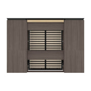 Modubox Murphy Wall Bed Orion 118"W Full Murphy Wall Bed with 2 Storage Cabinets and Pull-Out Shelves - Available in 2 Colours