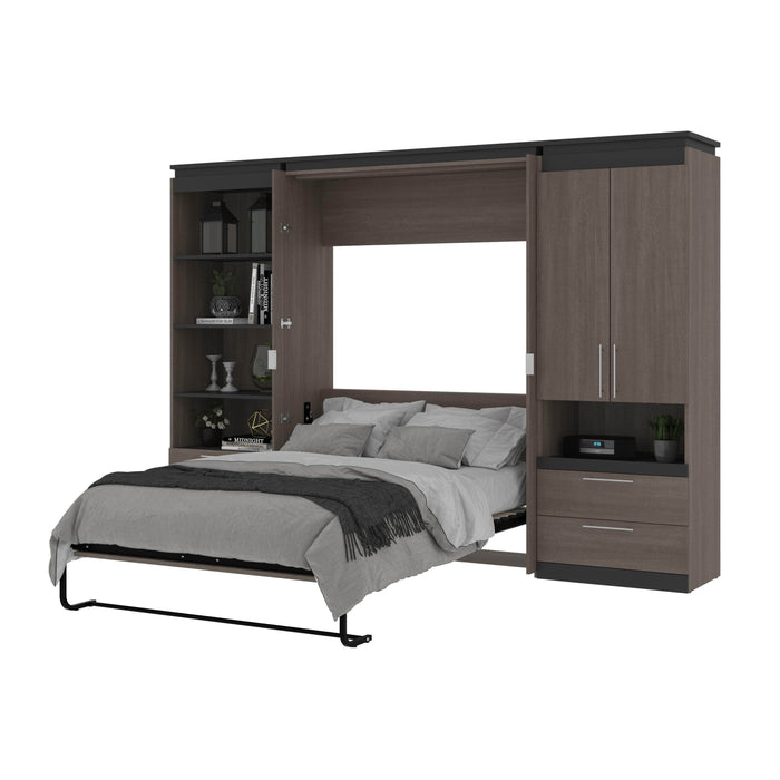 Modubox Murphy Wall Bed Orion 118"W Full Murphy Wall Bed with Multifunctional Storage and Drawers - Available in 2 Colours