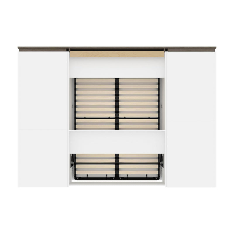 Modubox Murphy Wall Bed Orion 118"W Full Murphy Wall Bed with Multifunctional Storage - Available in 2 Colours