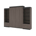 Modubox Murphy Wall Bed Orion 124"W Queen Murphy Wall Bed with 2 Shelving Units and Drawers - Available in 2 Colours