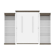 Modubox Murphy Wall Bed Orion 124"W Queen Murphy Wall Bed with 2 Shelving Units - Available in 2 Colours