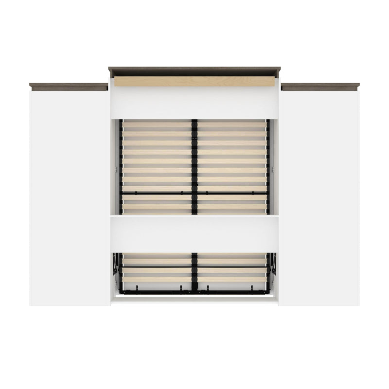 Modubox Murphy Wall Bed Orion 124"W Queen Murphy Wall Bed with 2 Shelving Units - Available in 2 Colours