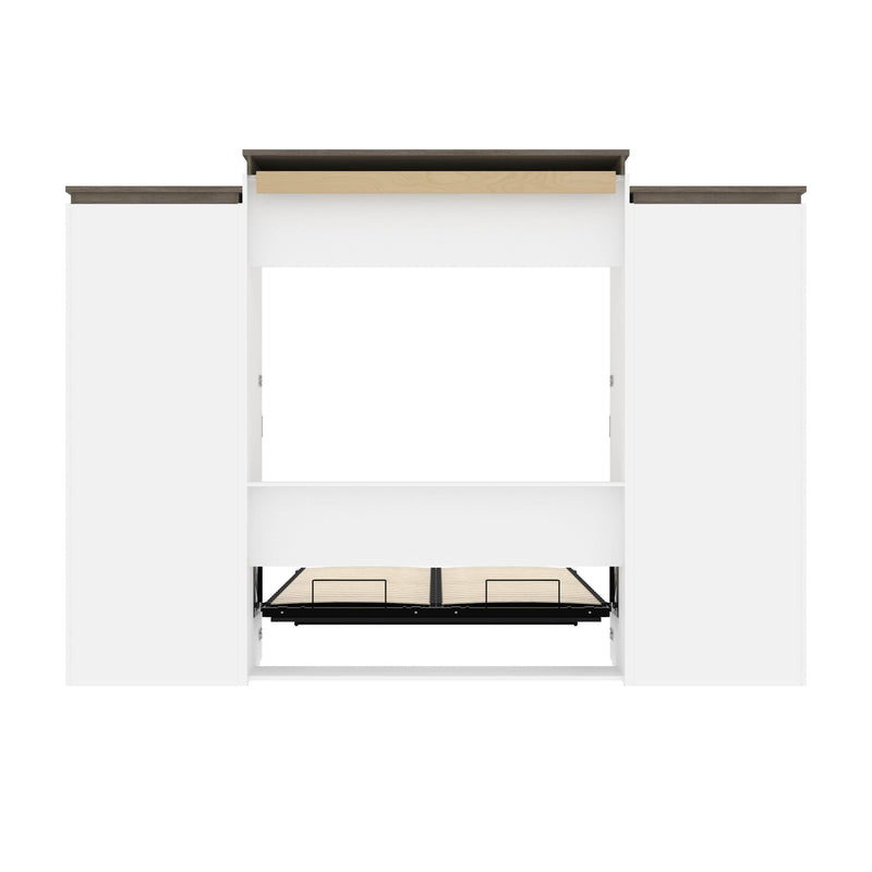 Modubox Murphy Wall Bed Orion 124"W Queen Murphy Wall Bed with 2 Shelving Units - Available in 2 Colours