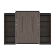 Modubox Murphy Wall Bed Orion 124"W Queen Murphy Wall Bed with 2 Shelving Units - Available in 2 Colours