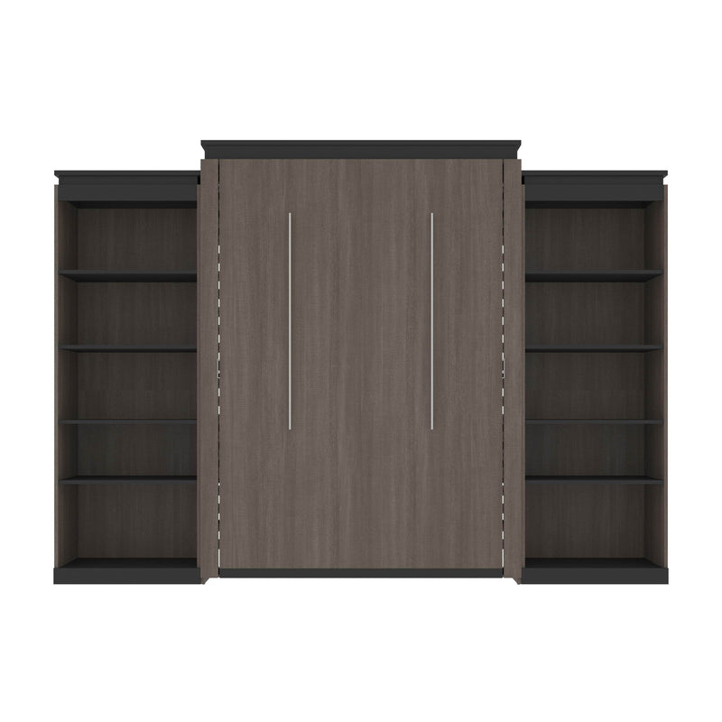 Modubox Murphy Wall Bed Orion 124"W Queen Murphy Wall Bed with 2 Shelving Units - Available in 2 Colours