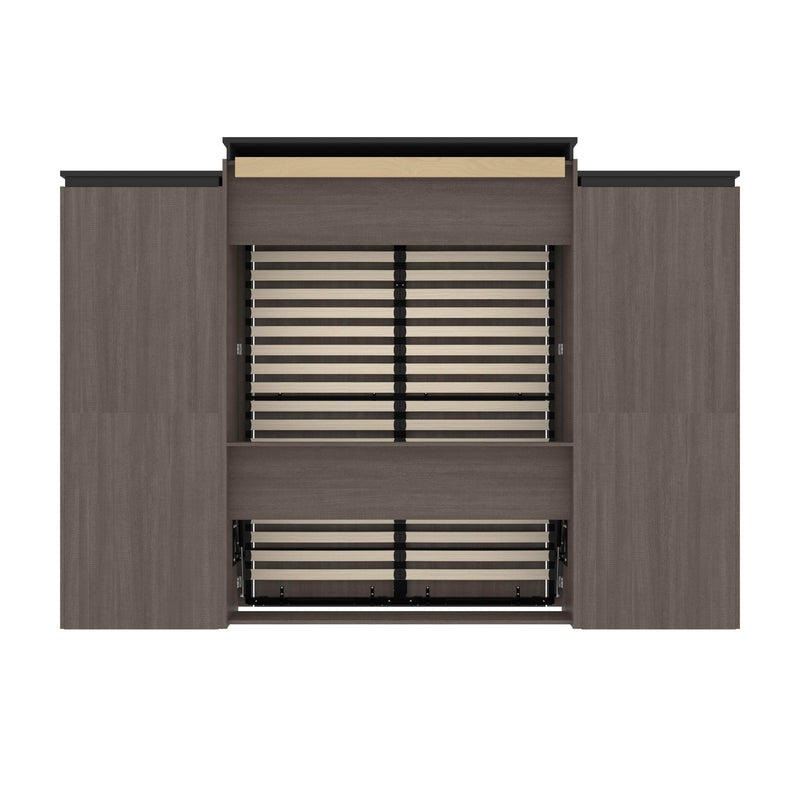 Modubox Murphy Wall Bed Orion 124"W Queen Murphy Wall Bed with 2 Shelving Units - Available in 2 Colours