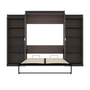 Modubox Murphy Wall Bed Orion 124"W Queen Murphy Wall Bed with 2 Shelving Units - Available in 2 Colours