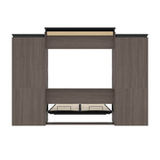 Modubox Murphy Wall Bed Orion 124"W Queen Murphy Wall Bed with 2 Storage Cabinets and Pull-Out Shelves - Available in 2 Colours