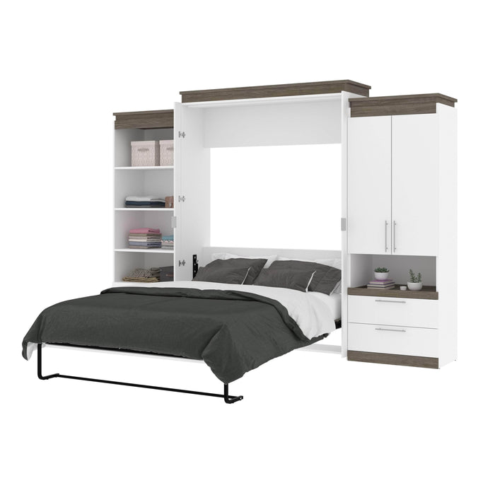 Modubox Murphy Wall Bed Orion 124"W Queen Murphy Wall Bed with Multifunctional Storage and Drawers - Available in 2 Colours