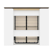 Modubox Murphy Wall Bed Orion 98"W Full Murphy Wall Bed with 2 Narrow Shelving Units and Drawers - Available in 2 Colours