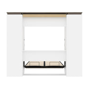 Modubox Murphy Wall Bed Orion 98"W Full Murphy Wall Bed with 2 Narrow Shelving Units and Drawers - Available in 2 Colours