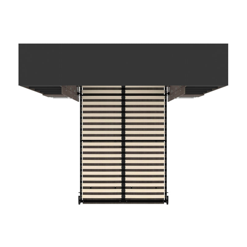 Modubox Murphy Wall Bed Orion 98"W Full Murphy Wall Bed with 2 Narrow Shelving Units and Drawers - Available in 2 Colours