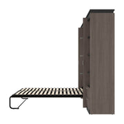 Modubox Murphy Wall Bed Orion 98"W Full Murphy Wall Bed with 2 Narrow Shelving Units and Drawers - Available in 2 Colours