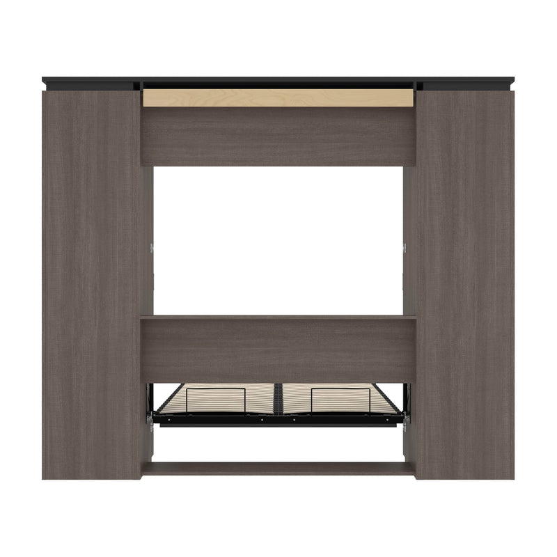 Modubox Murphy Wall Bed Orion 98"W Full Murphy Wall Bed with 2 Narrow Shelving Units and Drawers - Available in 2 Colours