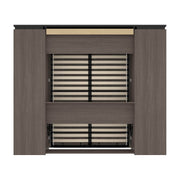 Modubox Murphy Wall Bed Orion 98"W Full Murphy Wall Bed with 2 Narrow Shelving Units and Drawers - Available in 2 Colours
